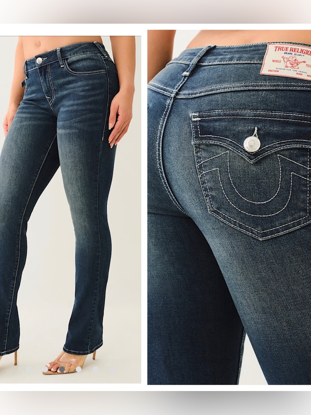 TRUE RELIGION Billie Mid Rise Straight Jeans size 6/28 women's